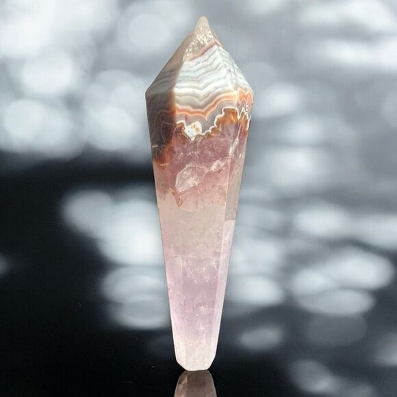 Amethyst Crazy Lace Crystal Wand (#11) - Picture 1 of 9